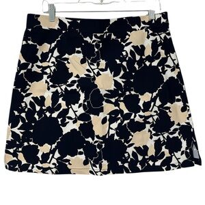 Womens Tennis Skirt Skort Size L Navy Tan Floral Pickleball Active Wear Athletic